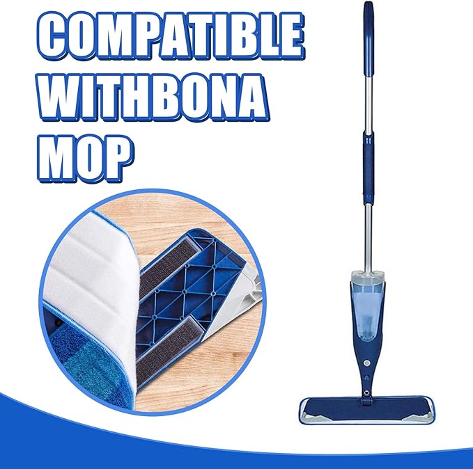40 Pieces Microfiber Cleaning Pads Compatible with Bona Mop Reusable 18 Inch Replacement Cleaning Pads Washable Refills Replacement Heads for Floor Cleaning