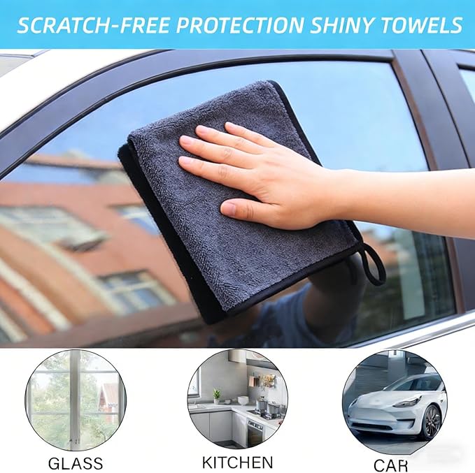 Shiny Wipes Cleaning Cloths 3pcs Replacement Microfiber Towel for Disposable Dust Mop, Super Absorbent Shiny Wipes Shower Cleaning Cloths for Window, Bathroom, Car Mirror, Home (3pcs Squeegee Refill)