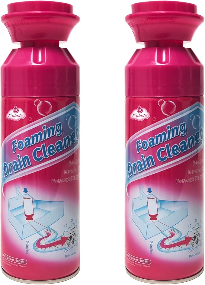 Drain Foam Cleaner, Foam Drain Cleaner, Foaming Drains Clog Remover for Bathroom Sinks, Washbasin, Tubs (2 PCS)