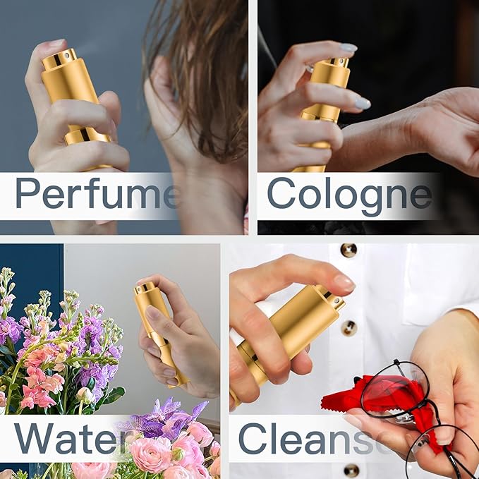 Perfume Travel Refillable Atomizer Bottle: Cologne Spray Mini for Refill - Empty Fragrance Sprayer for Men - Large Size 20ML Gold