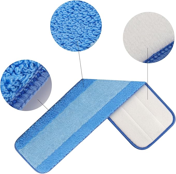 15 PCS 18 Inch Microfiber Cleaning Pads for Bona Mop, Reusable Mop Pad Refills Replacement Microfiber Mop Pads, Machine Washes