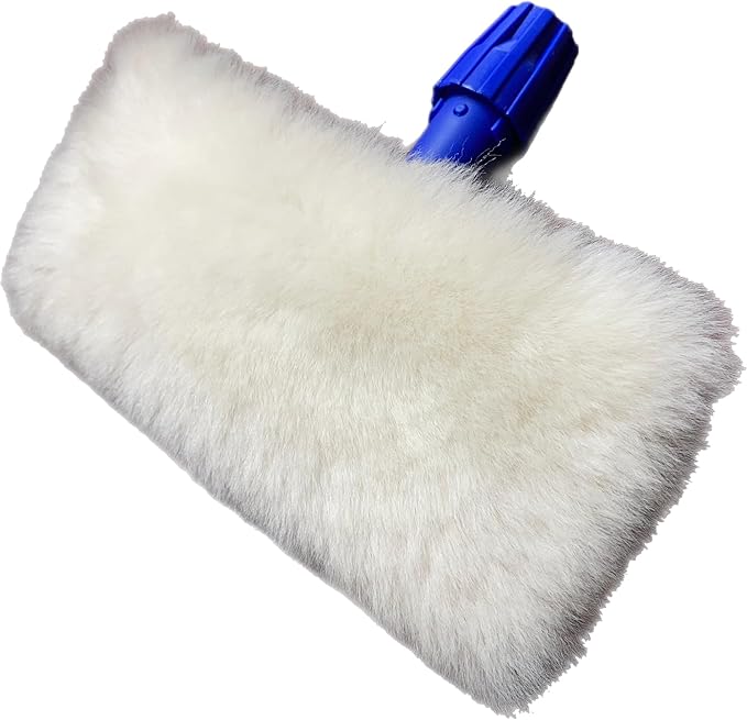 Genuine Lambwool Mop for Floor Cleaning, Dusting, Waxing, 9" Flat Mop with Reusable Lambswool Refills for Wet & Dry Use. Hardwood, Laminate and Tile Flooring. (UMS1 - 1 Pad Holder, 1 Lambswool Pad)