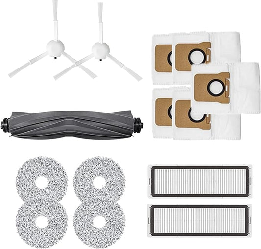HMHAMA Main Rolling Brushes Sides Brush Mop Cloth Pads Dust Bag Filters Replacement Parts Fits for Dreame S10/x10/B101CN/Dreame Bot L10s Ultra/L10s Pro Robot Vacuum
