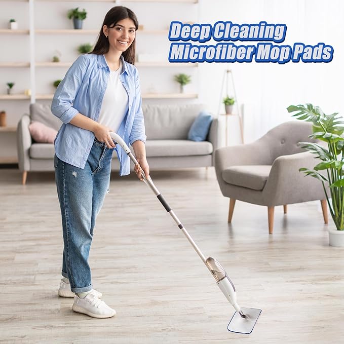 30 Pieces Microfiber Cleaning Pads Compatible with Bona Mop Reusable 18 Inch Replacement Cleaning Pads Washable Refills Replacement Heads for Floor Cleaning