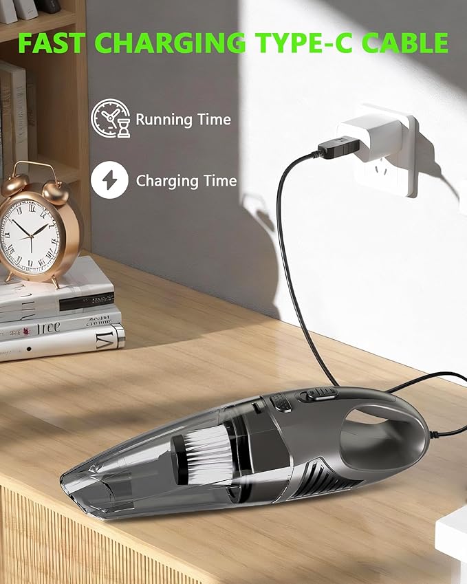 Jeagfen Handheld Vacuum Cordless, 11KPA Strong Suction & 25 Mins Runtime Brushless Motor, Rechargeable Car Vacuum Cleaner with 2 HEPA Filter/Multi-Accessories/Lightweight, for Home/Car/Office Cleaning