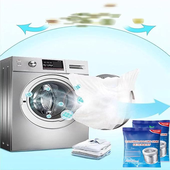 Powerful Stain Remover Washer Tank Cleaner, Washing Machine Deep Cleaner Front Loader Top Load, Heavy Duty Stubborn Stain Cleaner, Household Descaler For Drum, Tub & All Internal Parts (3PC)