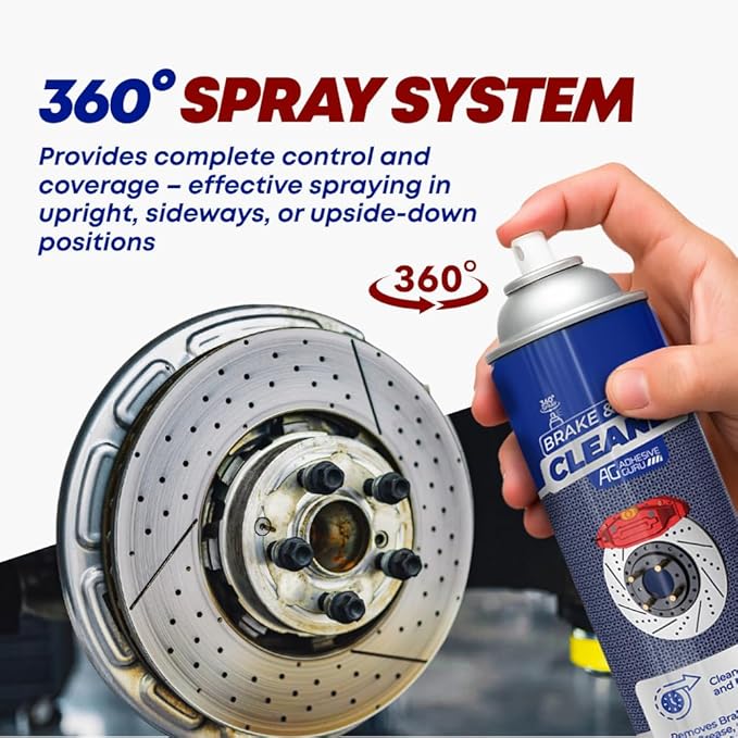 Adhesive Guru Non-Chlorinated Brake Cleaner – (12 x16.9 fl oz) – Brake Parts Cleaner & Degreaser for Disc, Pads, Calipers, Springs, Rotors, Clutch & Chain – Fast-Drying, Residue-Free