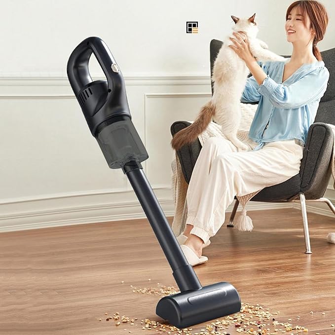 Cordless Vacuum Cleaner,50000PA High Suction Power Upright Vacuum,Portable Lightweight Car Stick Vacuum for Car Office Home Cleaning (Black)