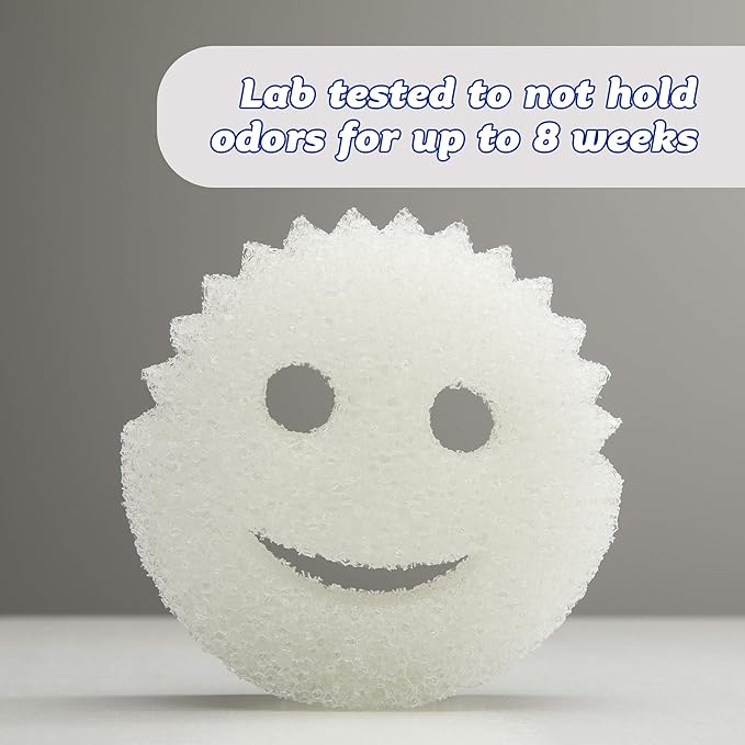Scrub Daddy Sponge - Dye Free - Scratch-Free Scrubber for Dishes and Home, Odor Resistant, Soft in Warm Water, Firm in Cold, Deep Cleaning, Dishwasher Safe, Multi-use, 1ct (2 pack)