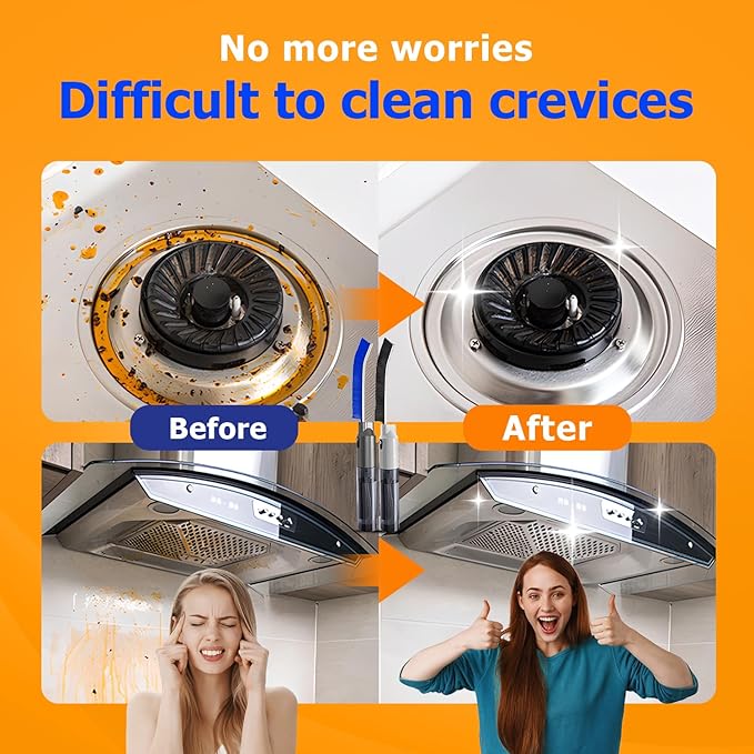 Crevice Cleaning Brush, 2025 New Crevice Cleaning Scrub Brush, Multi-purpose Grout Brush for Bathroom, Durable Sink Cleaning Tool for Kitchen, Portable Toilet Cleaning Brush for Home Users (Black-1pc)