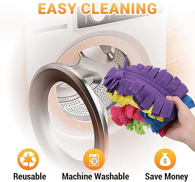 360° Electrostatic Duster Refills with Handle — The Sustainable Choice for a Dust-Free Home, Reusable & Washable, Heavy-Duty Multi-Surface Cleaning for Fans, Blinds, Cars & Office (Long Handle)