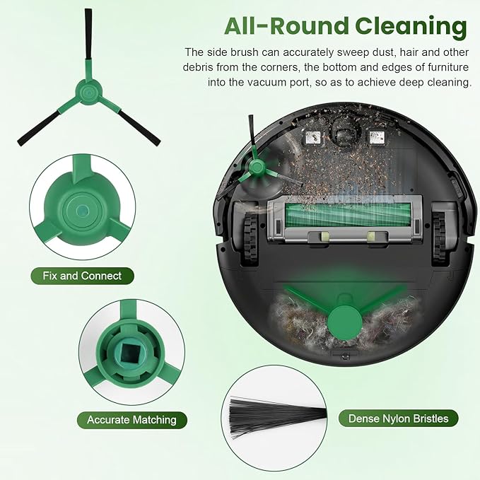 KTNAid 13 Pcs Replacement Parts Compatible with iRobot Roomba 205 DustCompactor Vac Robot Vacuum, Accessories Kit include 2 Main Brushes, 4 Filters, 6 Side Brushes, 1 Cleaning Tool
