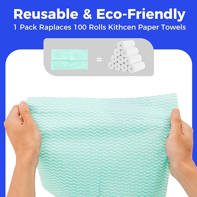 Reusable Cleaning Towels Handi Wipes Reusable Cloths Disposabel Dish Cloths Dish Towels Dry Handy Wipes Big Durable Absorbent 40 Count, Yellow