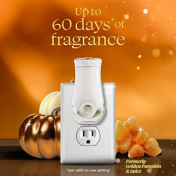 Glade PlugIns Refills Air Freshener, Pumpkin & Ginger, Scented and Essential Oils for Home and Bathroom, 0.67 Fl Oz, 5 Count
