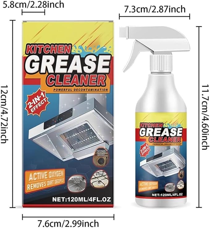 Powerful Kitchen Grease Cleaner, Powerful Clean Kitchen Oil Stains Spray, Heavy Duty Degreaser Cleaner Spray, All Purpose Heavy Oil Cleaning Agent, Kitchen Foam Cleaner Stubborn Stains Cleaner (1)