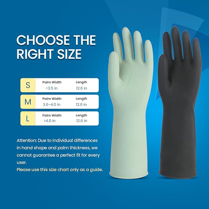 Rubber Dishwashing Gloves for Kitchen 4 Pairs Cleaning Household Dish Washing Reusable & Waterproof Latex Glove(Medium/with Hook)