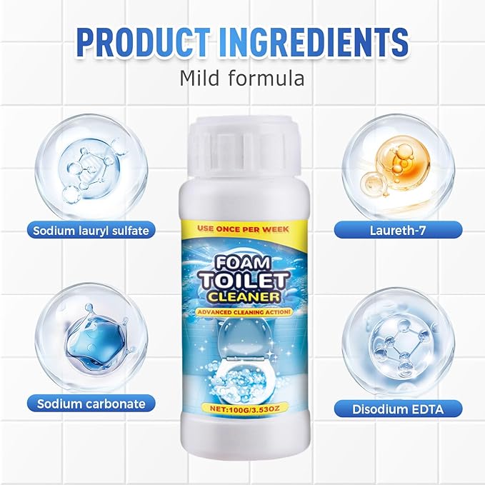 Foam Toilet Cleaner, 2025 New Toilet Bowl Cleaner, Advanced Bathroom Cleaner for Home, Powerful Instant Bowl Cleaners for Toilets Squatting Pans (3)