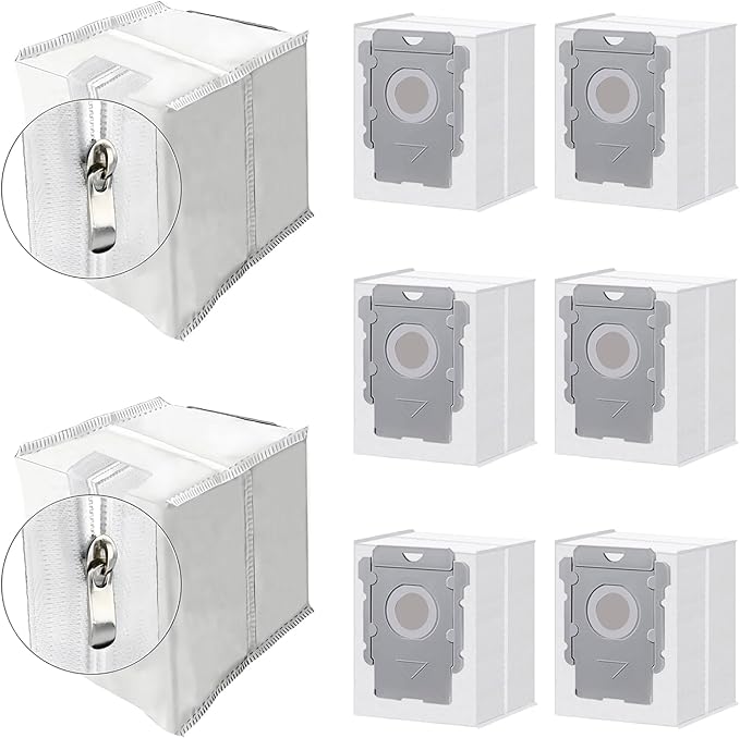 ApexOne 8 Pack Reusable Vacuum Bags for iRobot Roomba i7, i7+, i8, i8+, i3, i3+, i4, i4+, i5, i5+ i6, i6+, j5, j5+, j6, j6+, j7, j7+, j8, j8+, s9, s9+, j9, j9+ Auto-empty Dirt Disposal Cleaners