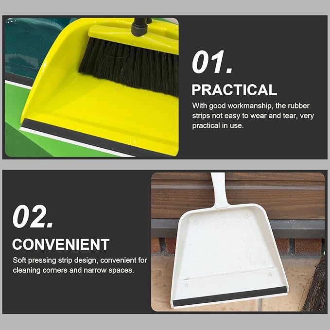 Uonlytech 4pcs Dustpan Rubber Lip Dustpan Rubber Edge Replacement Lip for Dustpan Rubber Lip for Dustpan Dustpan Edge Dustpan Repair Finishing Garbage Shovel Rubber Strip Scrub