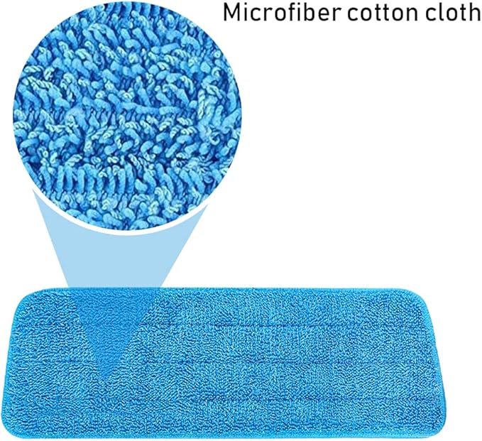 8 Pack Microfiber Spray Mop Replacement Heads for Wet Dry Mops, Premium Floor Cleaning Pads, Reusable Replacement Refills Compatible with Bona Floor Care System - Blue