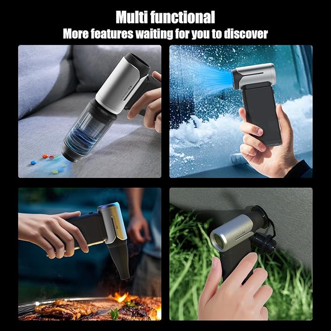 Electric Compressed Air Duster, 130,000RPM Portable Small Super Power Cordless Air Duster, Blow and Suction High Speed Air Blower Turbo Fan, Dust Blower for Computer Keyboard House Travel Outdoor Car
