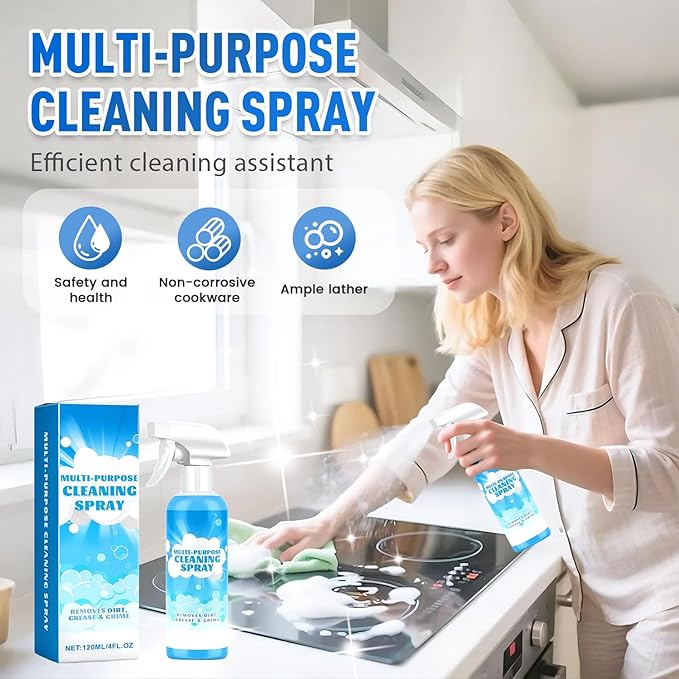 Multifunctional Powerful Spray Kitchen Foam Cleaner, 2025 New Multi-Purpose Cleaning Spray, Easy-To-Use Grease Remover For Kitchen, Fast-Acting Tile Cleaner For Families (3)