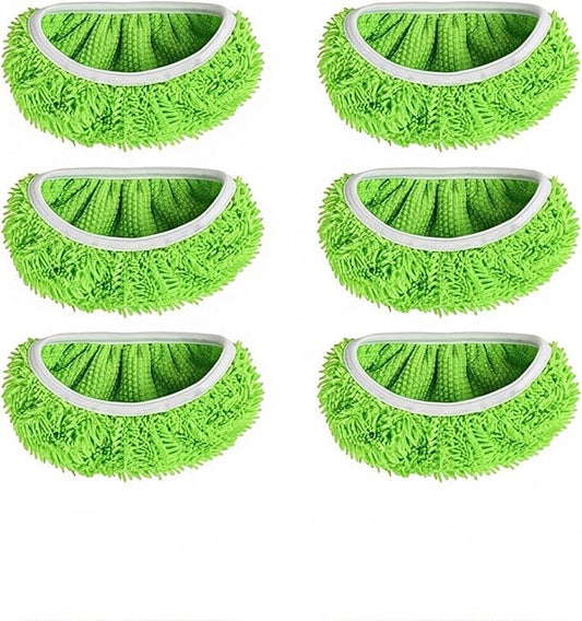 Sakerplus Chenille Mop Refill Pads for Home Use– Replacement Mop Heads for Floor Cleaning,Fits Most Standard Mops, for Hardwood Tile Laminate Floors (Fluorescent Green 6PCS)