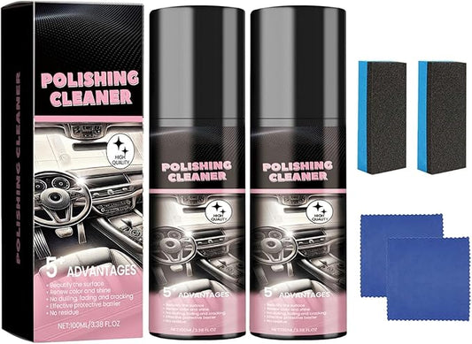 Vexoilux Polishing Cleaner Car Interior, 100ml Car Interior Cleaner Spray, All Purpose Car Interior Detailer Cleaner for Dashboards, Seats, Leather, Plastic 2PCS