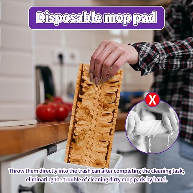 ZHAYAO 20 Pack Disposable Power Mop Pads for Swiffer Power Mop Pads, Compatible with Swiffer Power Mop Refills, Unscented Spray Replacement Floor Cleaning Refills for urface/Hardwood Floor Cleaning