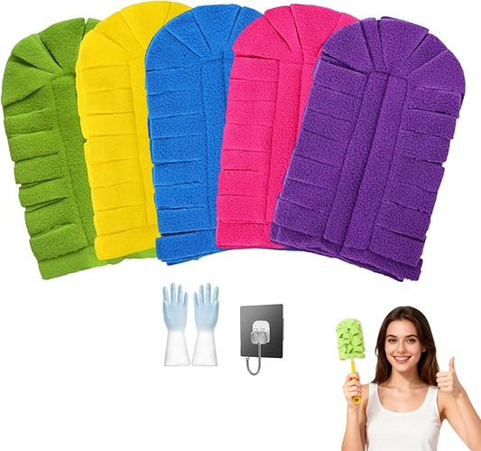 360° Electrostatic Duster Refills — The Sustainable Choice for a Dust-Free Home, Washable Reusable Duster Pads with Microfibers, Heavy Duty Dusters for Cleaning (Refill Pack (5 Pcs))