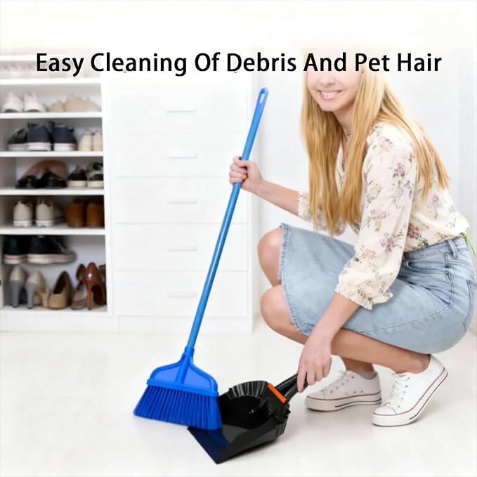 2 Pcs Black Metal Dustpan, 12 Inch Heavy Duty Steel Dust Pan with Handle Handheld Dustpan Wide Scooper for Indoor, Outdoor, Fireplace, Industrial and Commercial Use