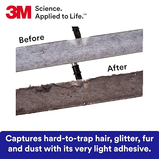 3M Easy Trap Sweep and Dust Sheets, 1 Roll of 250 8" x 6" Sheets, Disposable Easy Sweep Floor Duster, Picks Up 8x More Dirt, Dust, Sand, Hair, Works on Dry or Wet Surfaces, 55654W