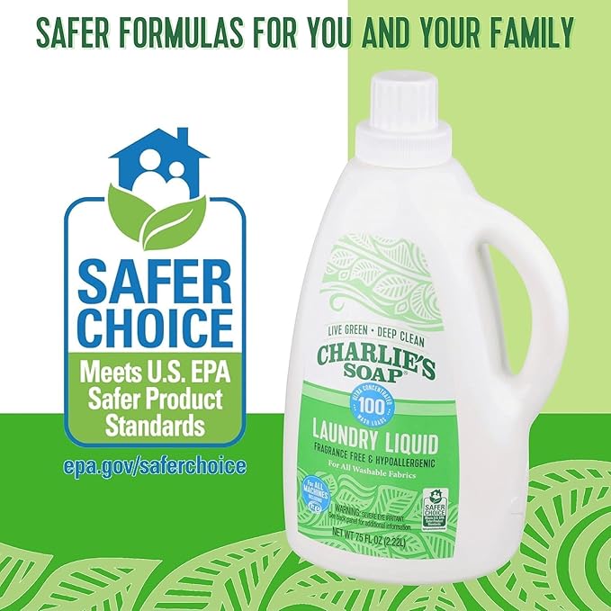 Charlie’s Soap Laundry Powder (100 Loads, 6 Pack) Hypoallergenic Deep Cleaning Washing Powder Detergent – Eco-Friendly, Safe, and Effective