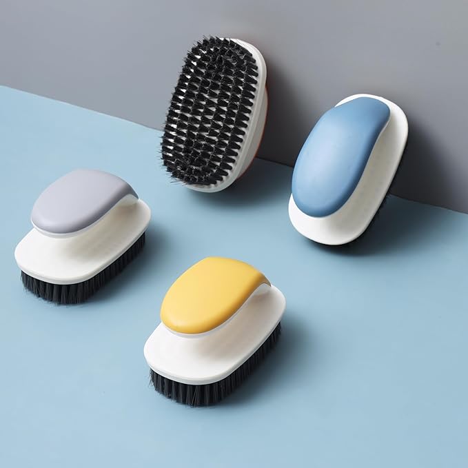 Laundry Scrub Brush 2 Pack,Soft Bristle Cleaning Scrub Brush, Shoe Cleaning Brush, Brush for Stains on Clothes, Hat Brush, Household Cleaning Tool for Bathroom Countertop Bathtubs (Blue)