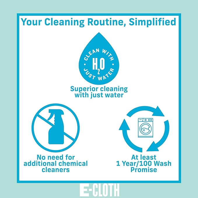 E-Cloth Microfiber Cloth 12-Pack, World's Leading Premium Microfiber Cleaning Cloth, Twice as Durable as Competition, 1 Year Guarantee, Ideal for Kitchen, Countertops, Sinks, and Bathrooms, Assorted