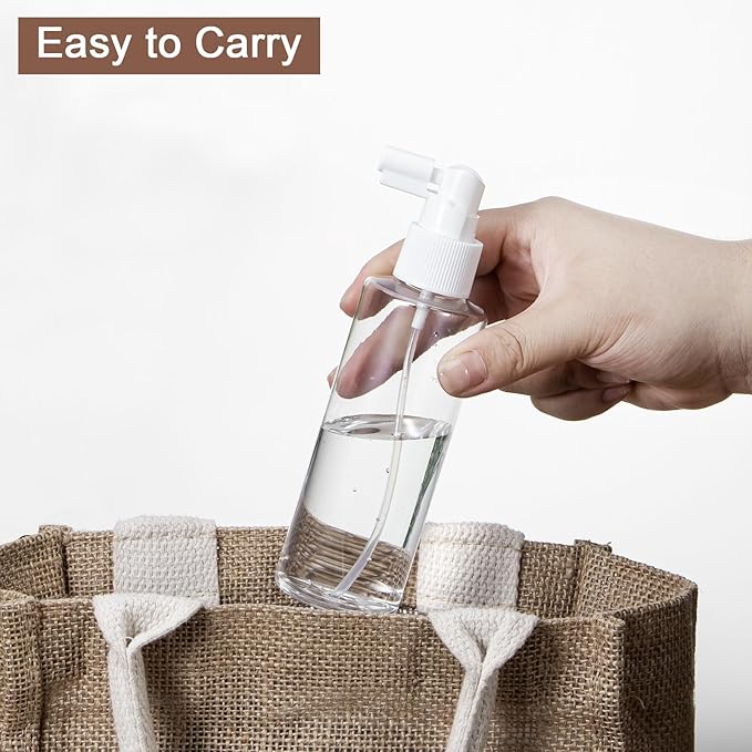 Yebeauty Clear 4 Pack 5oz 150ml Reusable Travel Spray Bottles Plastic Small Spray Bottle Empty with Tight Cap Long Mouth Sprayers Atomizer for Plants Gardening Perfumes Cosmetics