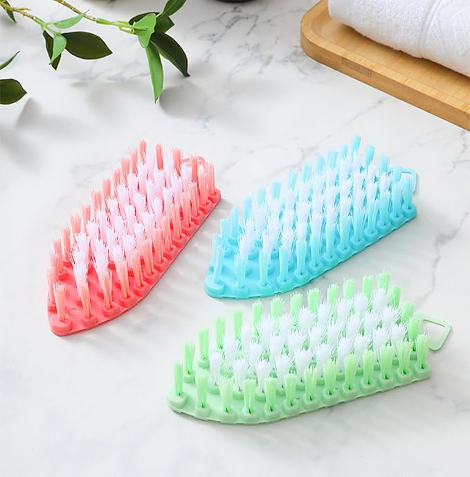 Bendable Scrub Brush, Deep Cleaning for Pool, Tub, Sink Non-Slip Grip, Sturdy Nylon Bristles,2 Pack-Blue