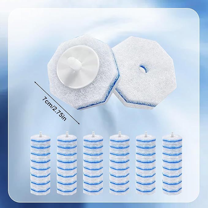 ZEELONA 50 Count Toilet Wand Refills Wand Disposable Toilet Brush Heads Compatible with Most Toilet Brushes for Toilet and Bathroom Cleaning