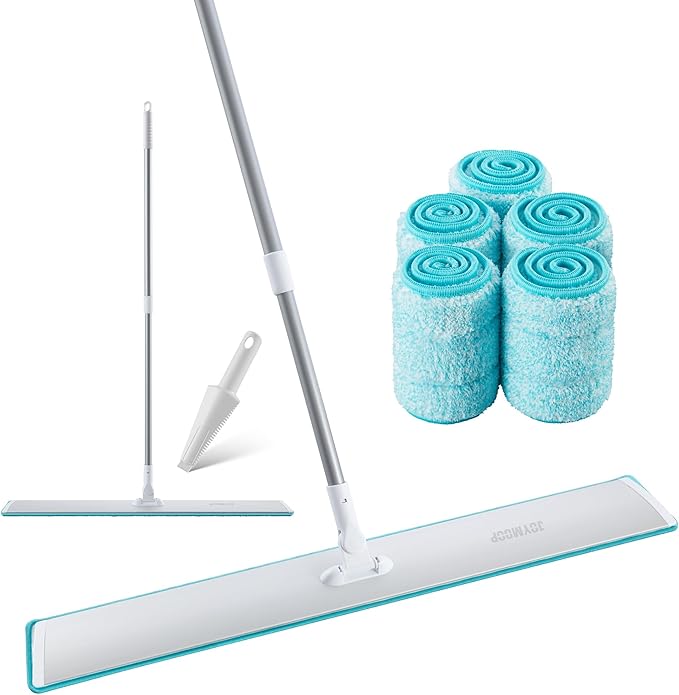 JOYMOOP 36 Inch Commercial Dust Mop for Hardwood Floors, Heavy Duty Industrial Wet Dry Mops with Telescopic Handle, Includes 3 Microfiber Mop Pads