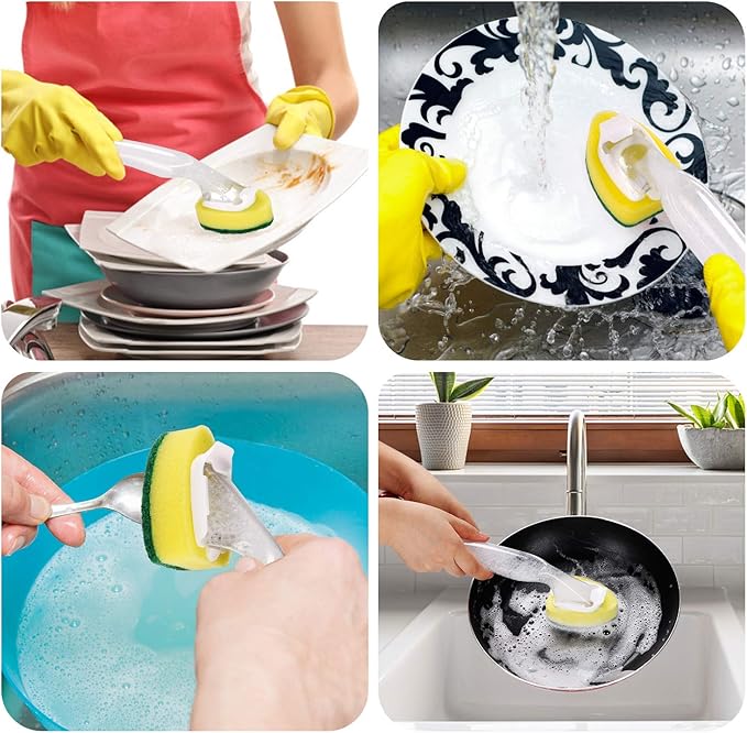 Dish Wand Refill 12Pack, Durable Dish Wand Sponges,Common Dish Wand Refill Heads Replacement for Kitchen Cleaning