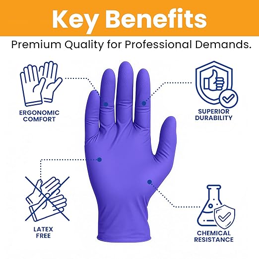 SAFEWAY Nitrile Gloves, 2000 Ct, Large, Powder-Free, Latex-Free, All-Purpose, Professional Disposable Gloves with Textured Fingertips for Medical Use, Food Prep, Cleaning, Tattoo & More