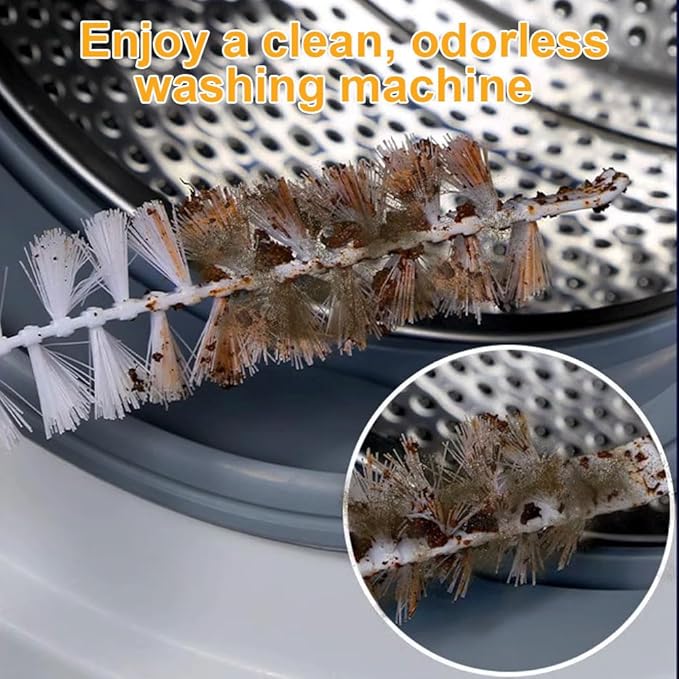 Washing Machine Cleaning Brush - 2 Pack Drum Washing Machine Brush Flexible Washing Machine Cleaner Brush No-Remove Front Load Washer Cleaner Brush for Washing Machine Washer Machine Cleaner Tools