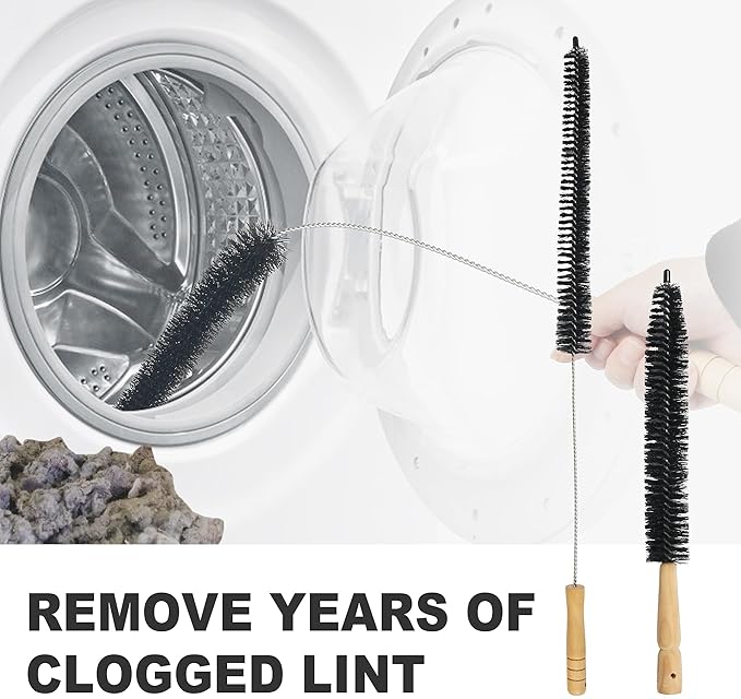 Dryer Vent Cleaner Brush Kit - 15 inch and 27.5 inch Clothes Dryer Lint Vent Trap Cleaning Brush, 380mm and 700mm Flexible Lint Remove for Household Dust Cleaning