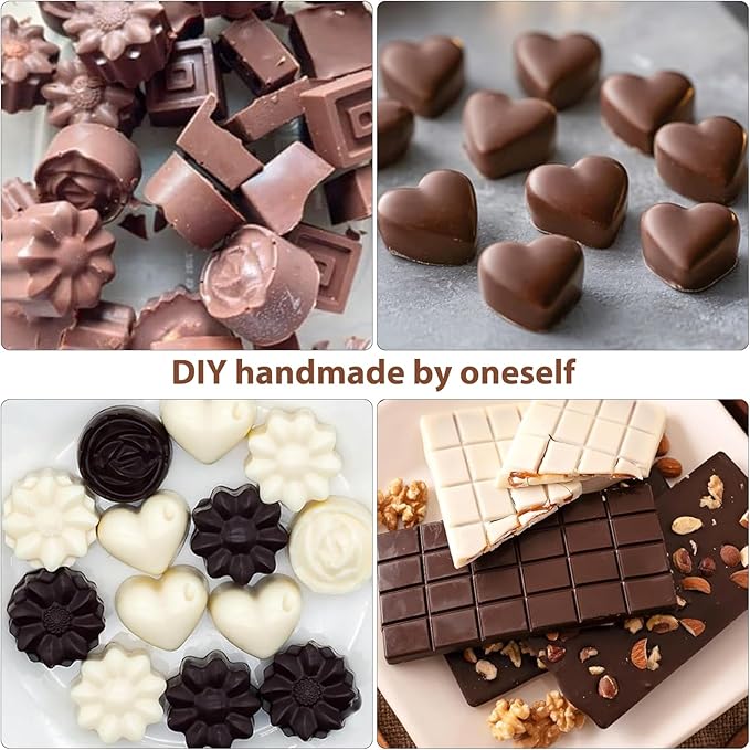 Silicone Molds for Chocolate – 6 Pack Different Shape Molds, Food Grade Non-Stick Making Moulds for Chocolate, Pistachio, Snacks, Protein Bars, Homemade Sweets