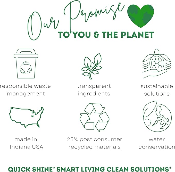 Quick Shine Hardwood Floor Cleaner 64oz | Use in Spray & Vac Mops | Removes Dirt & Scuff Marks | Ready-to-Use, Streak Free, No Rinse | Safer Choice Cleaner |Perfect for Gentle and Effective Cleaning