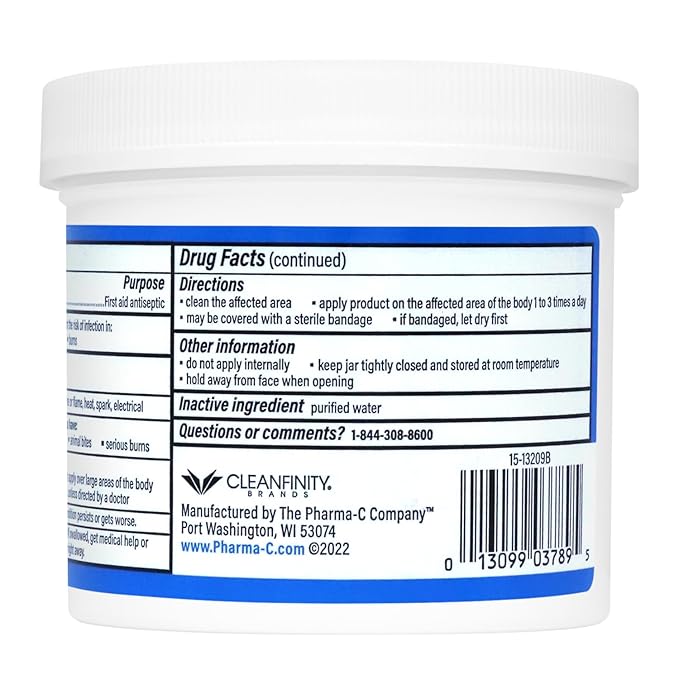 The Pharma-C Company 70% Isopropyl Alcohol Pads [100 count]. First Aid - Antiseptic Wipes - Extra Large - Alcohol for minor cuts, scrapes and burns.