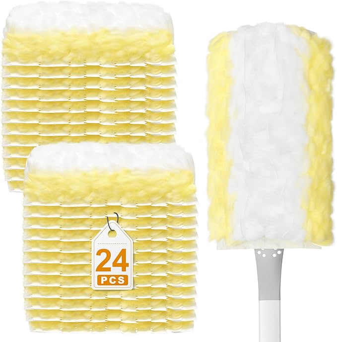 JOYMOOP Disposable Duster for Cleaning, with 1 Handles & 48 Ct Blue Heavy Duty Refills for Swiffer Feather Duster, Household Cleaning Tool for Electronics, Dusting Furniture, Blinds, Pet Hair