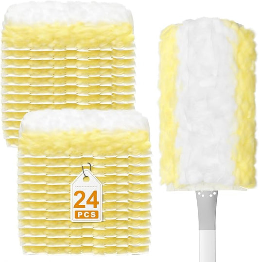 JOYMOOP Disposable Duster for Cleaning, with 1 Handles & 48 Ct Blue Heavy Duty Refills for Swiffer Feather Duster, Household Cleaning Tool for Electronics, Dusting Furniture, Blinds, Pet Hair