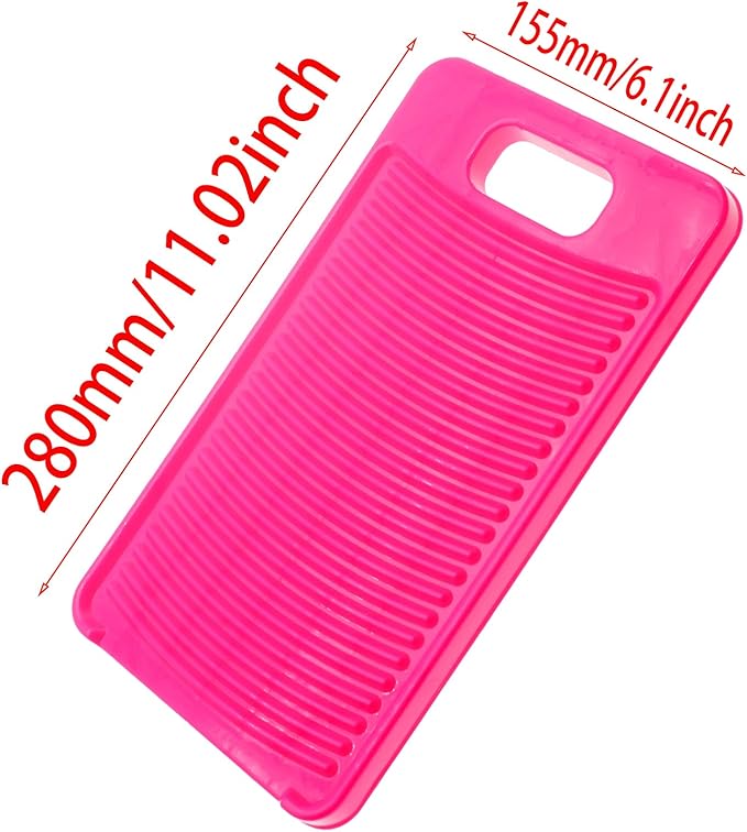 1 Pcs 11-inch Rrose Red Non-slip Mini Washboard Plastic Washboard for Home Use Suitable for Washing Small Clothes