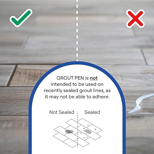 Grout Pen Black Tile Paint Marker: Waterproof Grout Paint, Tile Grout Colorant and Sealer Pen - Narrow 5mm, 2 Pack with Extra Tips (7mL) - Black